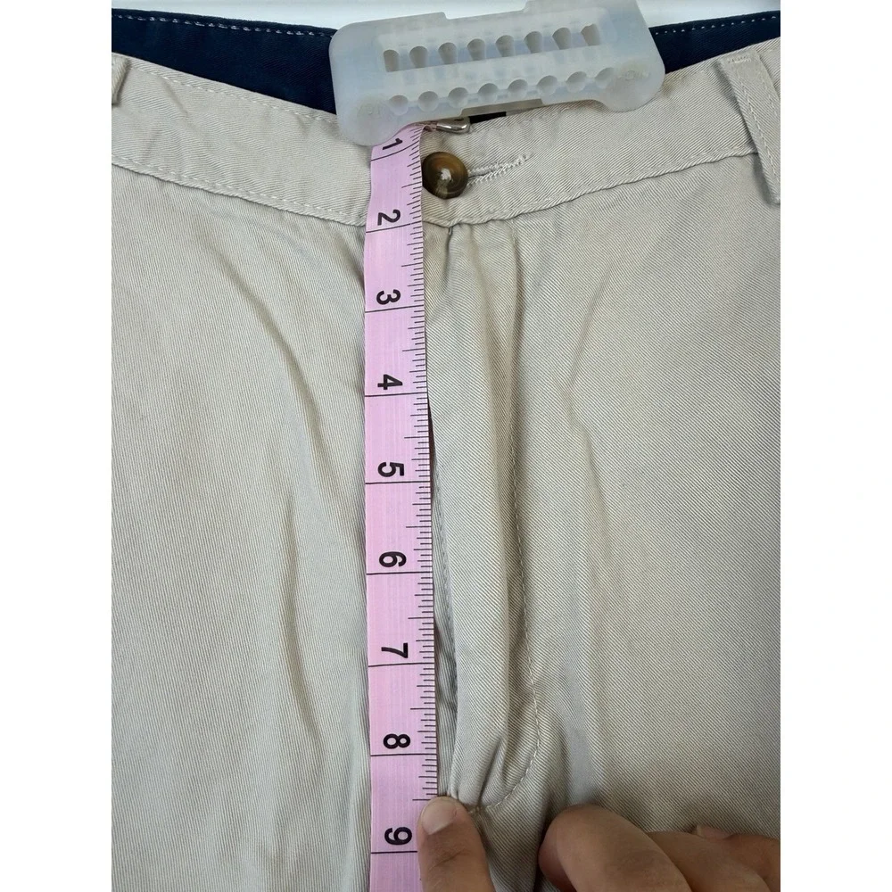 Saddlebred Mens Beige Flat Front Chino Shorts Size 36W Casual Summer Twill